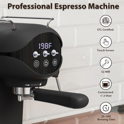 20 Bar Espresso Machine, Compact Espresso Maker with Milk Frother - Image 3