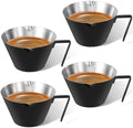 4 Pc Stainless Steel Espresso Shot Cups, 3.4oz/100ml, Black by carrottimes