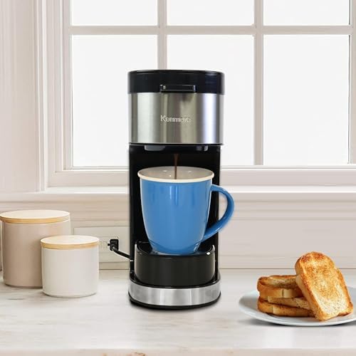 Kenmore Single Serve Coffee Maker – 6–12 Oz Brew Sizes, Compatible with Keurig K‑Cup Pods & Ground Coffee, One Cup Brewer, Travel Mug Friendly, Auto Shut‑Off, Hot & Iced Machine à café, Black - Image 2