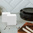 HOMSFOU 4pcs White Tinplate Airtight Storage Boxes for Tea and Coffee Beans - Image 4