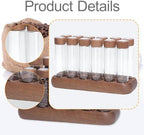 12 Pieces Coffee Bean Storage Tube Single Dose Organization Airtight Glass Container with Wooden Stand Dustproof Suitable for Coffee, 12 Long - Image 2