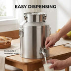 1-26 Gallon Stainless Steel Milk Bucket Beverage Dispenser with Faucet - Image 4