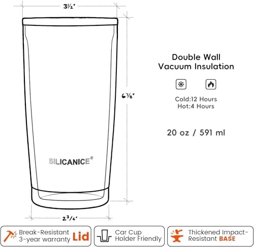 Coffee Tumbler 20 oz, Double Wall Stainless Steel Travel Coffee Mug with Removable Slider Lid, BPA Free, Car Cup Holder Compatible - Gym/Office/Travel/Home - Lilac - Image 6