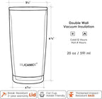 Coffee Tumbler 20 oz, Double Wall Stainless Steel Travel Coffee Mug with Removable Slider Lid, BPA Free, Car Cup Holder Compatible - Gym/Office/Travel/Home - Lilac - Image 6
