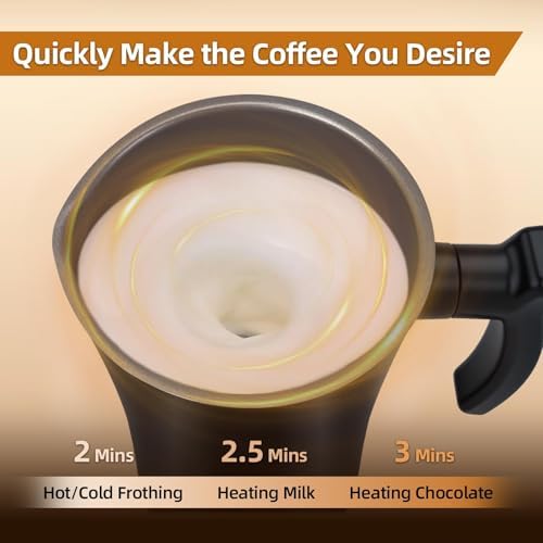Milk Frother 4 in 1 Electric Milk Steamer 350ml 11.8oz Automatic Hot and Cold Foam Maker with 304 Stainless Steel Interior for Latte Cappuccino Coffee Hot Chocolate Home Kitchen - Image 5