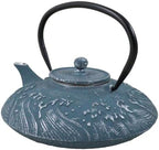 Ebros Gift Traditional Oriental Tetsubin Cast Iron Teapot With Enameled Interior 27oz Asian Japanese Chinese Fusion Housewarming Tea Pot Accent (Royal Blue Ocean Sea Waves) - Image 3