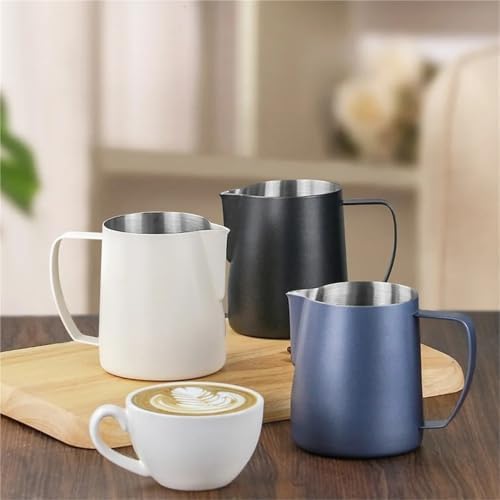 Milk Frother Cup Stainless Steel Stainless Steel Milk Frothing Cup 700ml Capacity 24oz Steaming Pitcher Espresso Frother Maker(Beige) - Image 6