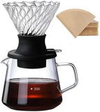 Immersion Dripper Coffee Maker Set Glass 02 Dripper Pour Over Coffee Making Set Immersion Dripper Switch Drip Coffee Accessories(V02 Set-Transprent) by Unknown