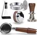 Walnut Espresso Accessories Set 58mm for Gaggia Bottomless Portafilter, Calibrated Tamper, Distribution Tool, Wdt, Dosing Cone and Puck Screen by KNODOS