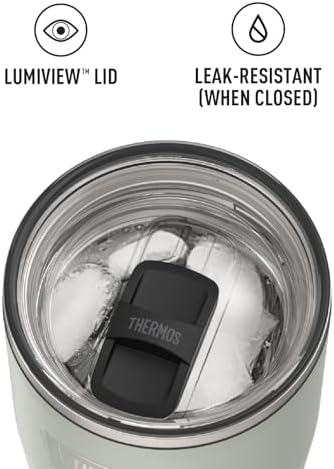 THERMOS Icon Series 24oz Stainless Steel Tumbler with Slide Lock Lid, Leakproof, Fits Cupholder, Dishwasher Safe, Griptec™ Non‑Slip Base, Keeps Drinks Hot 6 Hrs/Cold 22 Hrs, River Rock - Image 5