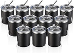 MEWAY 12 oz Lowball, Tumbler Stainless Steel Double Wall Vacuum Insulated Mug with Straw and Lid, Cleaning Brush ，Durable Powder Coated Insulated Coffee Cup for Cold & Hot Drinks (Black, 12 pack) by MEWAY