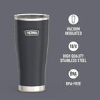 THERMOS ICON SERIES Stainless Steel Cold Tumbler with Slide Lock, 24 Ounce, Granite - Image 2