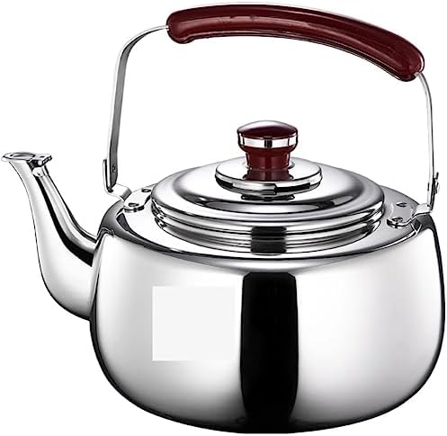 Stovetop Teapot For Home And Restaurant 304 Stainless Steel Induction Cooker Gas General Tea Kettle Stovetop Whistling Teakettle 6L Anti-Heat Handle by Unknown