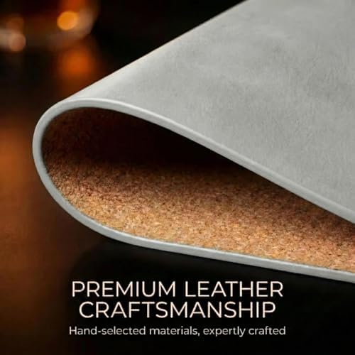 Premium Oval Faux Leather Placemat & Coaster Set with Innovative Cork-Look Printed Base，4/6/8-Piece Sets & 8 Colors，Non-Slip Dining Table Mats for Kitchen Dining - Image 6