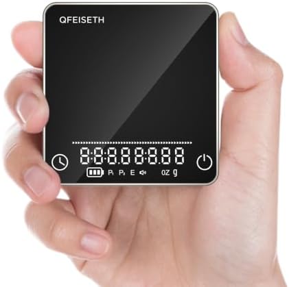 Mini Coffee Scale with Timer, 0.1g/2kg Rechargeable Espresso Scale, 4 Brewing Modes with Auto Tare and Real-Time Brew Ratio, Compact Digital Brewer for Pour-Over, Gold by KeepF
