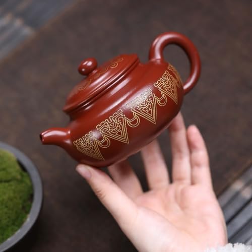 Tea Pots For Loose Tea Home Use Gold-inlaid Antique Teapot Tea Room Desktop Purple Clay Teapot Tea Infuser Pot - Image 6