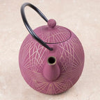Creative Home Cast Iron Kyusu Teapot with Removable Stainless Infuser Basket, Rust-Resistant Interior Coating and Heat-Retaining Build, Elegant Japanese-Style Tea Ritual Gift, 34 oz, Gold/Purple - Image 5