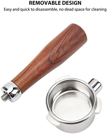 54Mm Bottomless Portafilter, Stainless Steel Coffee Portafilter, Detachable Coffee Portafilter with Handle for Coffee Machine (E Circle Rosewood) - Image 5