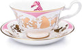 The English Ladies Disney Alice in Wonderland Cheshire Cat Cup and Saucer, Fine Bone China, 7.5 × 15 × 15 cm, Multicolor by The+English+Ladies+Co