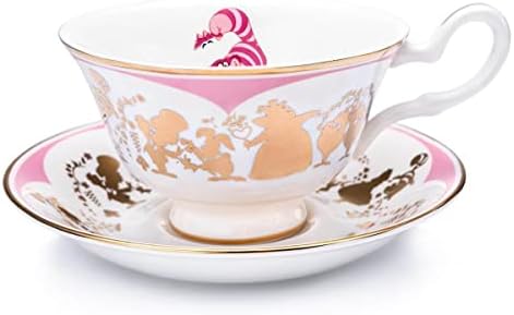 The English Ladies Disney Alice in Wonderland Cheshire Cat Cup and Saucer, Fine Bone China, 7.5 × 15 × 15 cm, Multicolor by The+English+Ladies+Co