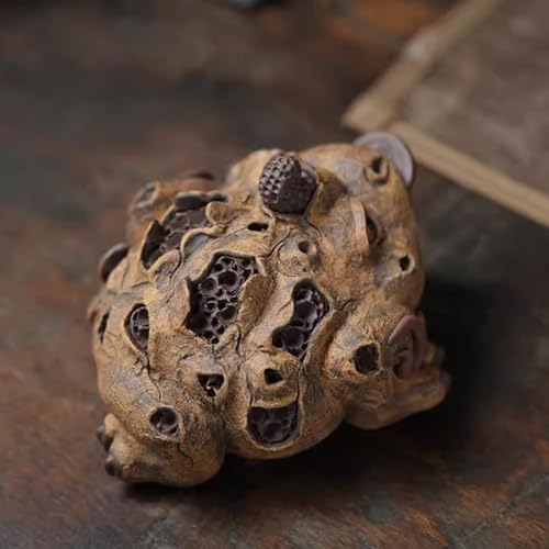Tea Pet Creative Tree Bark Golden Toad Purple Sand Tea Pet Desktop Ornaments Tea Set Tea Tray Tea Play Fully Handmade Statue Gongfu Tea Set - Image 7