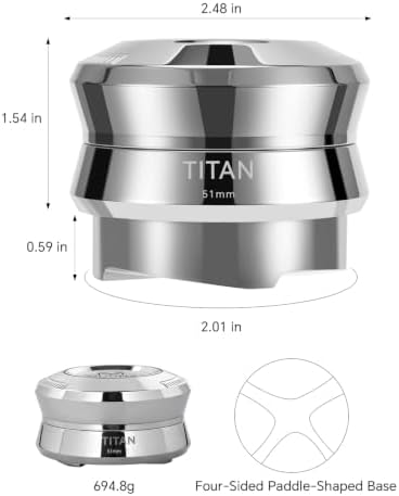 51mm Espresso Gravity Distributor Tool, Full-metal Stainless Steel - Image 5