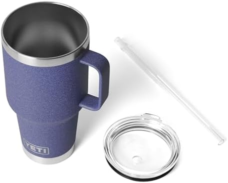 YETI Rambler 35 oz Tumbler with Handle and Straw Lid, Travel Mug Water Tumbler, Vacuum Insulated Cup with Handle, Stainless Steel, Moon Dust - Textured - Image 4