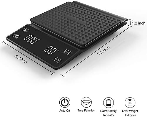 JSEIAJB Digital Kitchen Coffee Scale Timer High Precision Pour Over Drip Espresso LCD Display - Image 6