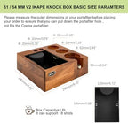 IKAPE V2 Espresso Knock Box, Espresso Coffee Organizer Box Fit for Storage 51mm 53/54mm 58mm Espresso Tamper, Distributor, Portafilter & Puck Screen Accessories, Natural Walnut Station Base (8 IN One) - Image 6