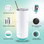 20 oz Music Speaker Sublimation Blank Tumbler 4 pack - Image 3