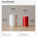 WENSHUO Tea Infuser Mug with Lid, Ceramic Cup for Loose Leaf, 20 oz,White - Image 2