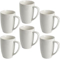 homEdge Porcelain Mug Set, 12 Ounces Cup for Tea, Latte, Mocha, Hot Chocolate, Set of 6, White by homEdge