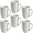homEdge Porcelain Mug Set, 12 Ounces Cup for Tea, Latte, Mocha, Hot Chocolate, Set of 6, White by homEdge