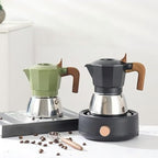Stovetop Espresso Maker Moka Pot 2 Cup Italian Coffee Maker Color Black - Image 6