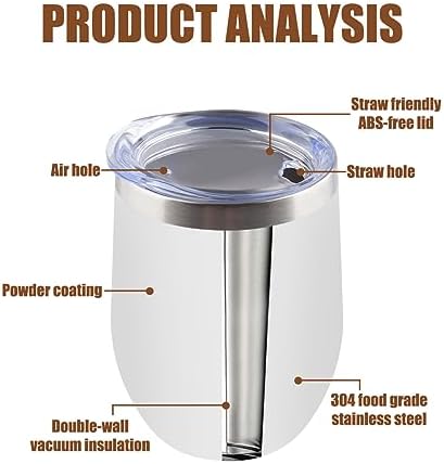 Amtidy 8 Pack Powder Coated Stainless Steel Tumbler with Lid,Equipped with straw and straw brush，12 oz Double Wall Vacuum Insulated Travel Tumbler Cup for Coffee, Wine, Cocktails - Image 2