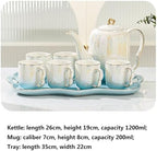 Water Pitcher Teapot Teacup Set Home Living Room Ceramic Hospitality Kettle Cup Tea Set Teacup Set Water Jug - Image 2