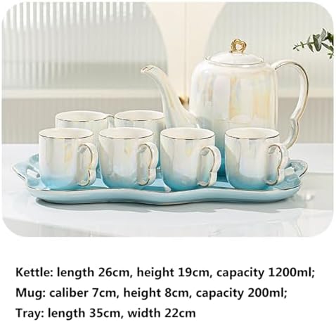 Water Pitcher Teapot Teacup Set Home Living Room Ceramic Hospitality Kettle Cup Tea Set Teacup Set Water Jug - Image 2