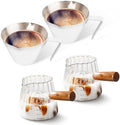 YARRAMATE 100ML Metal Measuring Cups (White) & 100ML Glass Measuring Cups by YARRAMATE