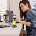 Tea and Water Separation Cup - Water Bottle with Tea Separation Double Wall Glass Water BottleTea Infuser Bottle with Strainer,Water Separation Tea Bottle for Men,Loose Tea - Image 5