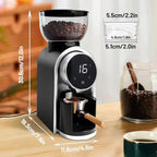 6 Cup Stovetop Espresso Maker Stainless Steel Moka Pot Stove Top Percolator Italian Coffee Makers Capable Mocha Greca Machine with Black Electric Coffee Grinder Touchscreen 2-14 Cup Conical Bur - Image 3
