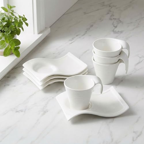 Porcelain Coffee cup and saucer Mugs,5.17 Ounce, Savor Espresso Mugs Cups for Latte, Hot Tea, Cappuccino, Mocha, Cocoa, Mugs Set - Image 4