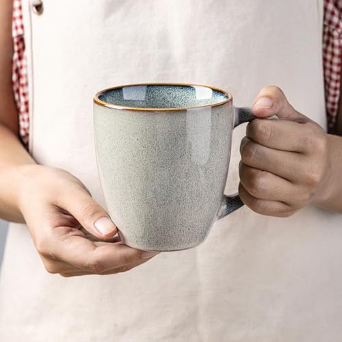 GBHOME Ceramic Coffee Mugs Set of 6, 12oz Stoneware Coffee Mugs Set For Dad Mom Women MEN, Light Weight Coffee Cups for Latte/Tea/Beer/Hot Cocoa, Dishwasher & Microwave Safe - Image 4
