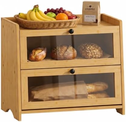 Bread Box for Kitchen Countertop Large Capacity with Top Storage Shelf by Unknown