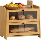 Bread Box for Kitchen Countertop Large Capacity with Top Storage Shelf by Unknown