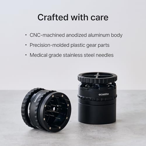 Econtto-Portawave, WDT tool, Depth adjustable(18~30mm) needle distributor, Compatible with 58mm baskets, Anodized aluminum body(black/silver), Injection molded gears, 30 needles included (Silver) - Image 7