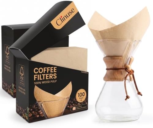 Clinuse Coffee Filters Fits for Chemex 5-13 Cup 200pcs by Clinuse