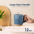 GBhome Coffee Mugs Set of 4, 12 oz Blue Coffee Cups with Large Handle - Image 2