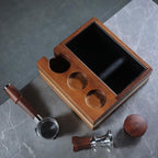 51mm Espresso Knock Box and Tamping Station – Walnut Espresso Tool Organizer with Detachable Knock Box, Tamper Holder, and Portafilter Stand – Perfect for 51mm Espresso Accessories - Image 4
