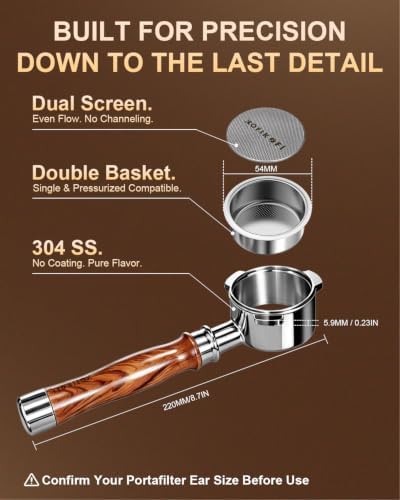 KOFIKOFI Bottomless Portafilter 54mm for Breville/Sage Rosewood - Image 4