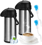 Airpot Coffee Dispenser with Pump - 2Pcs 102 oz Insulated Stainless Steel Coffee Carafe - Thermal Beverage Dispenser - Coffee Urn for Hot/Cold Water, Party Chocolate Drinks by Vondior